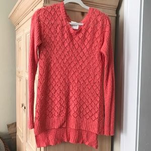 Soft peach crochet sweater